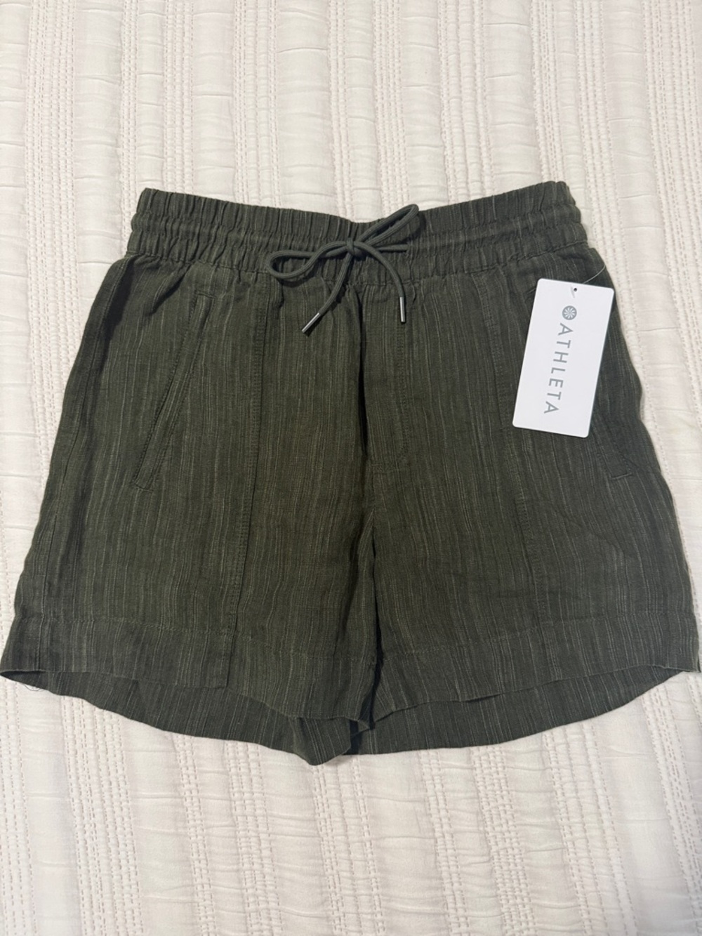 Athleta Olive Green Elastic Waist Shorts